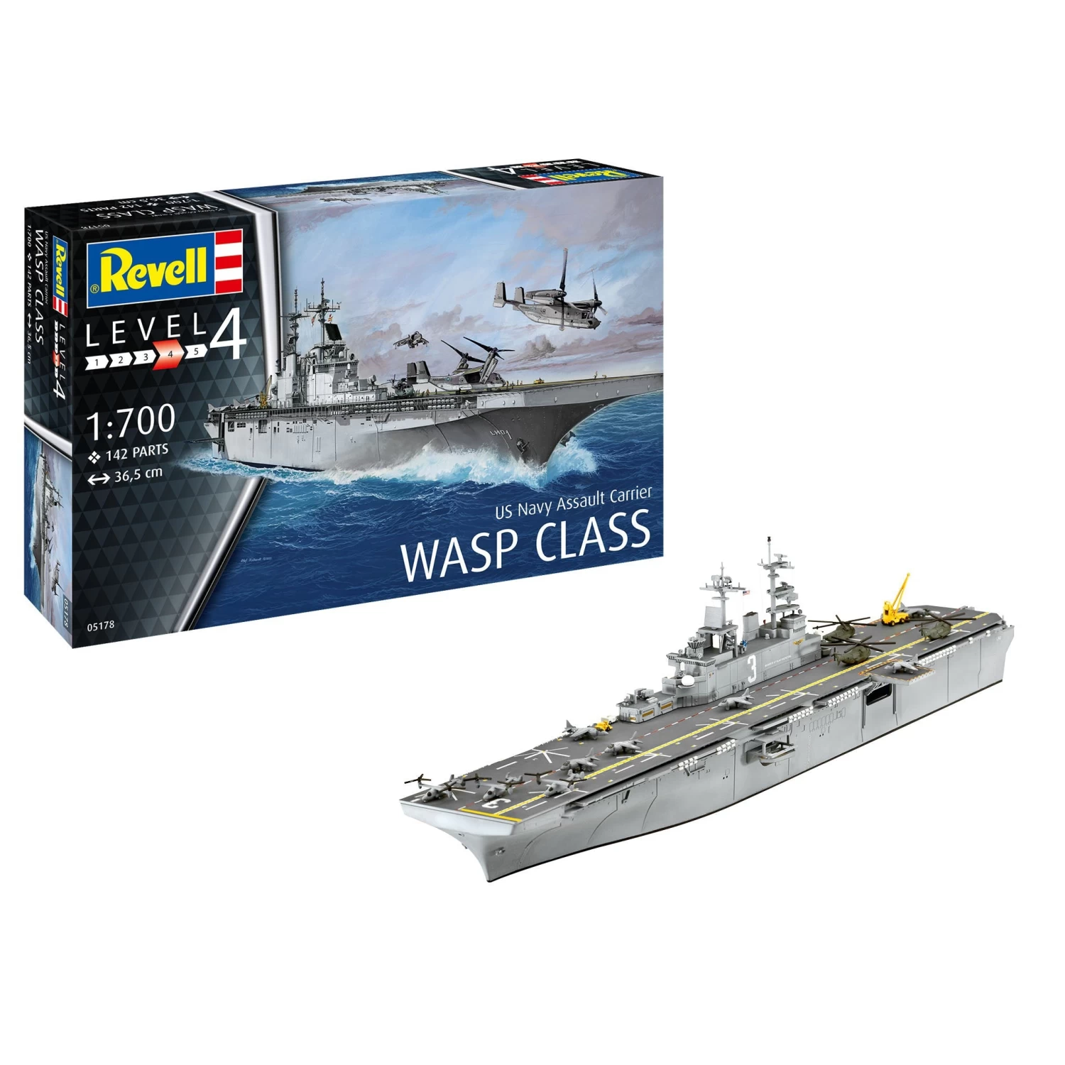 Revell 1/700 Assault Carrier USS WASP Class 3 Revell 1/700 Assault Carrier USS WASP Class