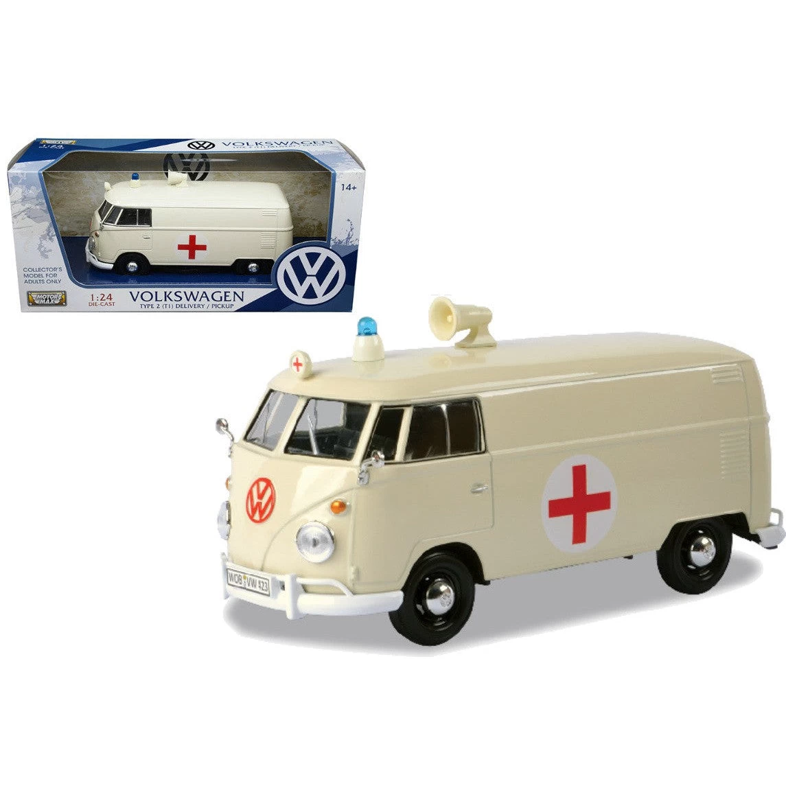 Motormax 1/24 VW Type 2 Ambulance T1 Delivery Van 6 Motormax 1/24 VW Type 2 Ambulance T1 Delivery Van - Image 4