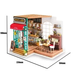 Robotime DIY Mini House Simons Coffee -Toy Model Shop ROKR DIY MINI HOUSE SIMONS COFFEE1