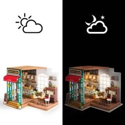 Robotime DIY Mini House Simons Coffee -Toy Model Shop ROKR DIY MINI HOUSE SIMONS COFFEE2 600x600 1