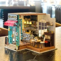 Robotime DIY Mini House Simons Coffee -Toy Model Shop ROKR DIY MINI HOUSE SIMONS COFFEE3