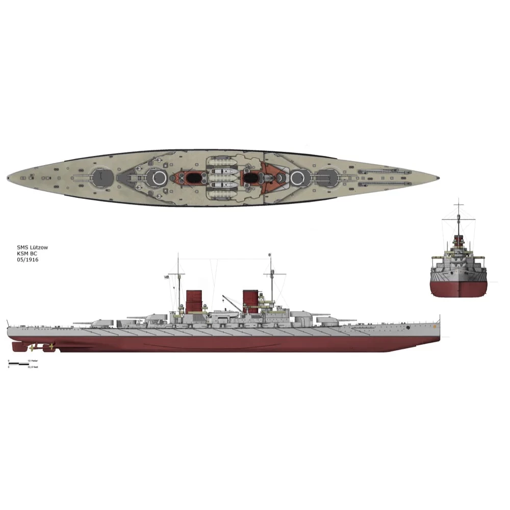 Takom 1/700 SMS Derfflinger 1916 Full Hull Plastic Model Kit 6 Takom 1/700 SMS Derfflinger 1916 Full Hull Plastic Model Kit - Image 4